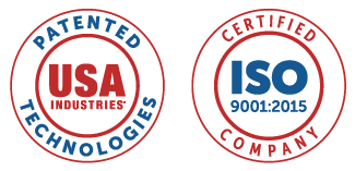 USA Industries Patented Technologies and ISO Certification Badges