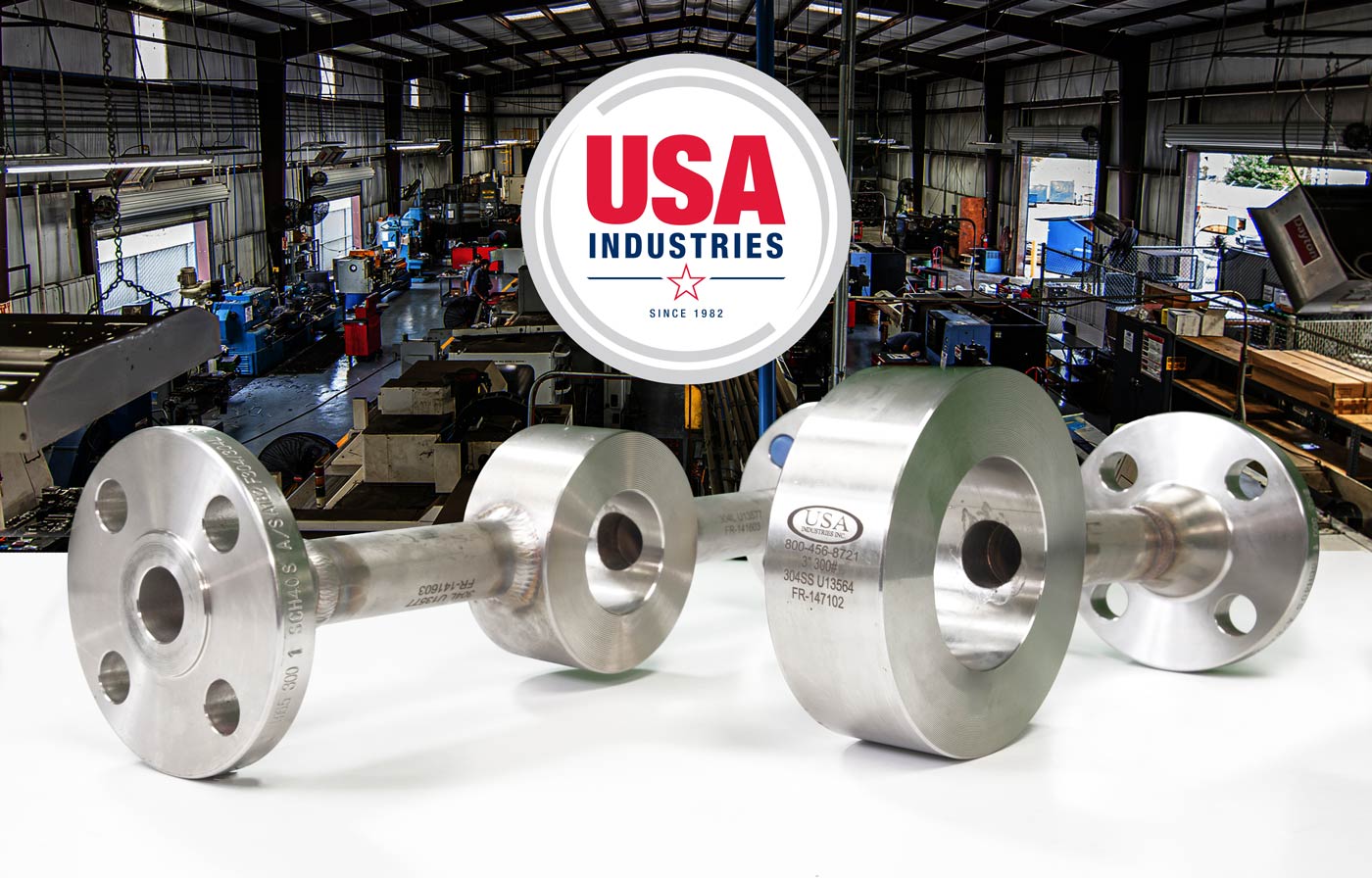 Custom bleed ring and blind flange assemblies in the USA Industries shop