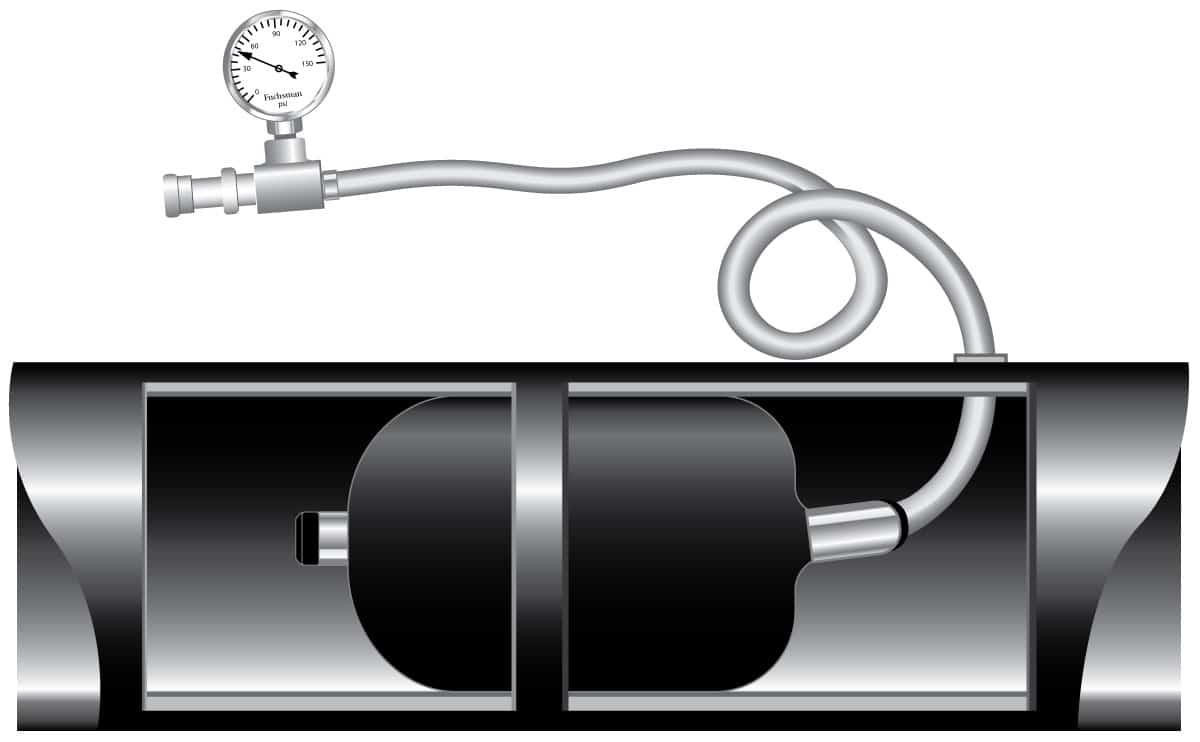 Medium pressure inflatable plug application illustration