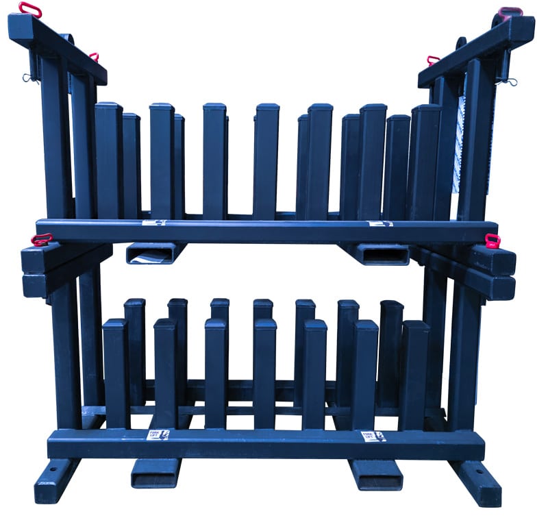 Stacked EZ Store blind flange racks