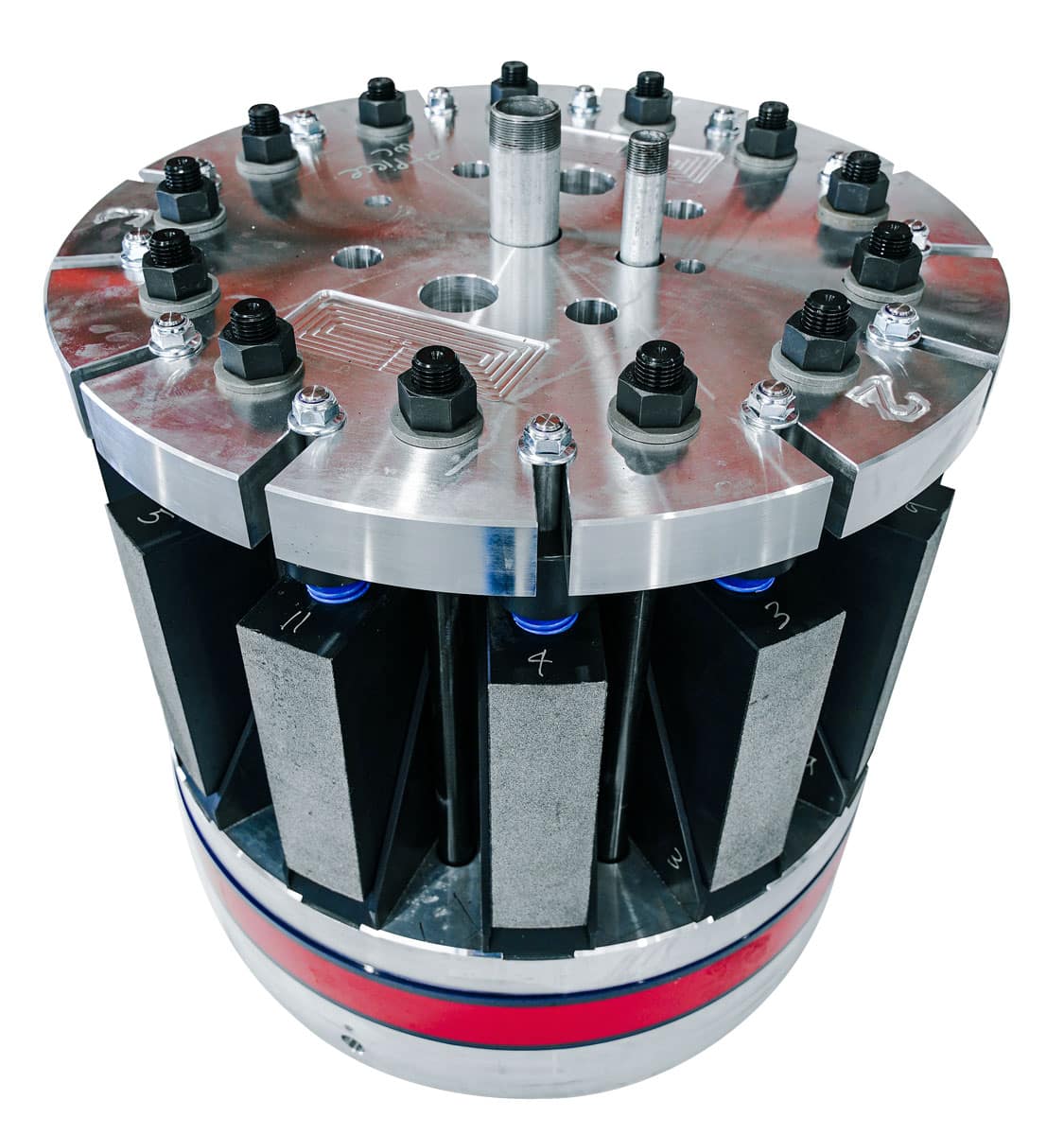 Top view of a GripSafe XL large bore test plug
